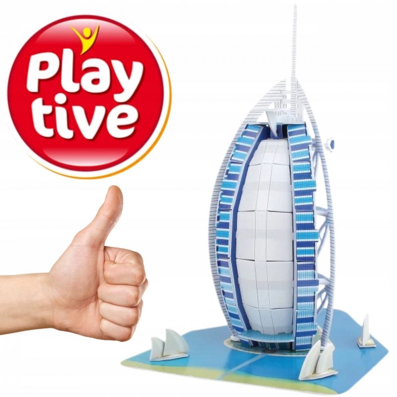 Puzzle 3D Burj Al Arab w Dubaju 33 elementy 31cm KREATYWNY ZABAWA PREZENT