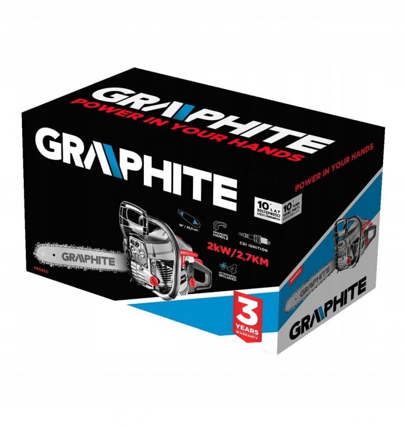 PIŁA SPALINOWA ŁAŃCUCHOWA 2,7KM 45CM ŁAŃCUCH OREGON GRAPHITE 58G952