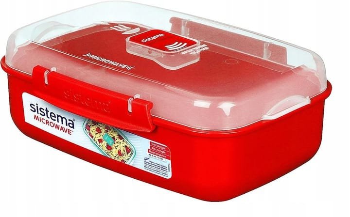 Pojemnik na żywność brytfanka Sistema CZERWONY 1,25l do mikrofalówki