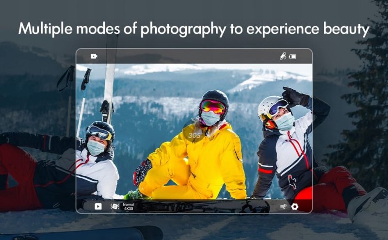 Kamera Sportowa WOLFANG GA100 HD 4K 20MP WiFi EIS Wodoodporna + Akcesoria