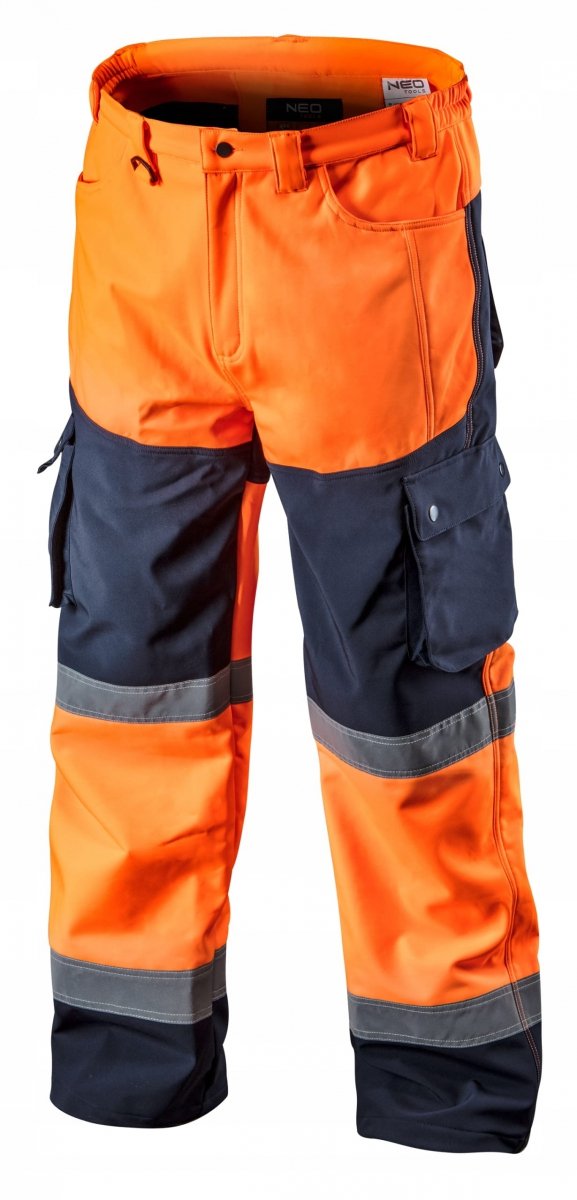Spodnie robocze ostrzegawcze SOFTSHELL pomarańczowe XL NEO