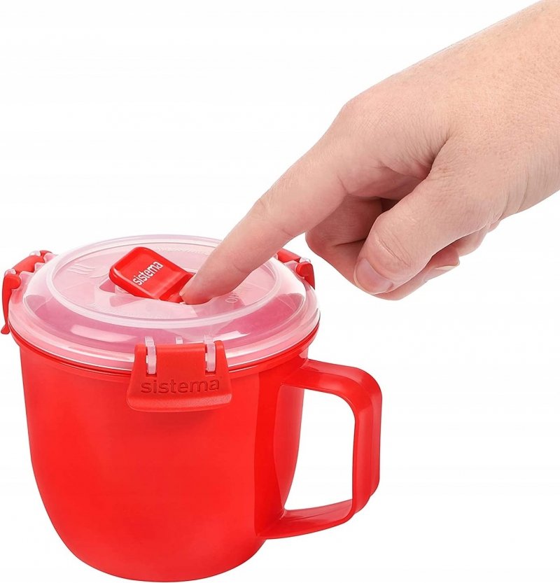 Kubek pojemnik na żywność zupę SISTEMA do mikrofalówki 565ml CZERWONY