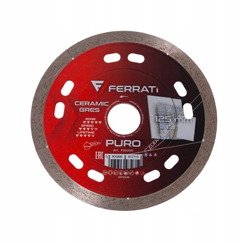 FERRATI PURO Tarcza diamentowa 125mm do gresu i ceramiki – Idealne Cięcie!