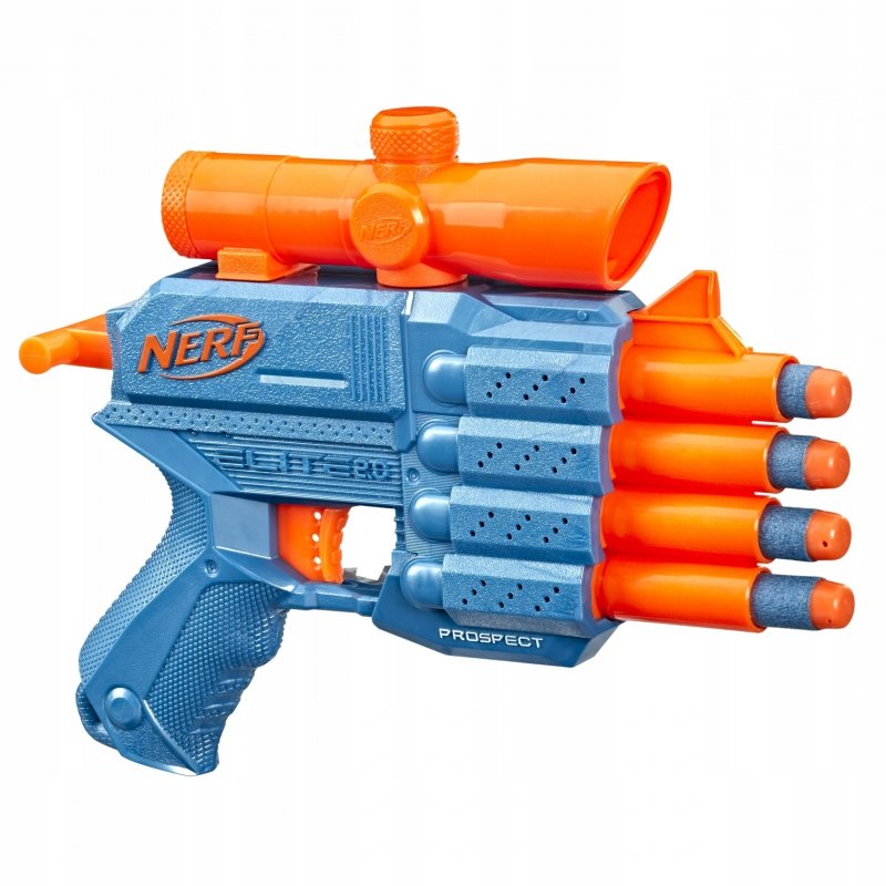 Pistolet wyrzutnia do 20m NERF dla dziecka 4-lufowy magazynek + 8x STRZAŁKA