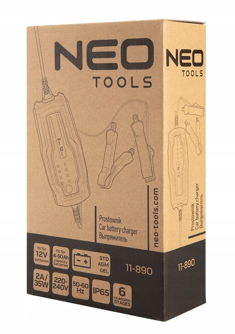 NEO 11-890 Prostownik automatyczny 2A/35W, 4-60Ah