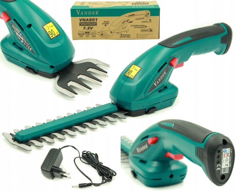 Nożyce do trawy krzewów akumulatorowe 17 cm 7,2 V Vander