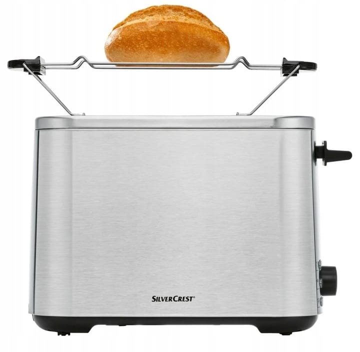 Toster podwójny srebrny inox funkcja rozmrażania 850W ELEGANCKI DESIGN
