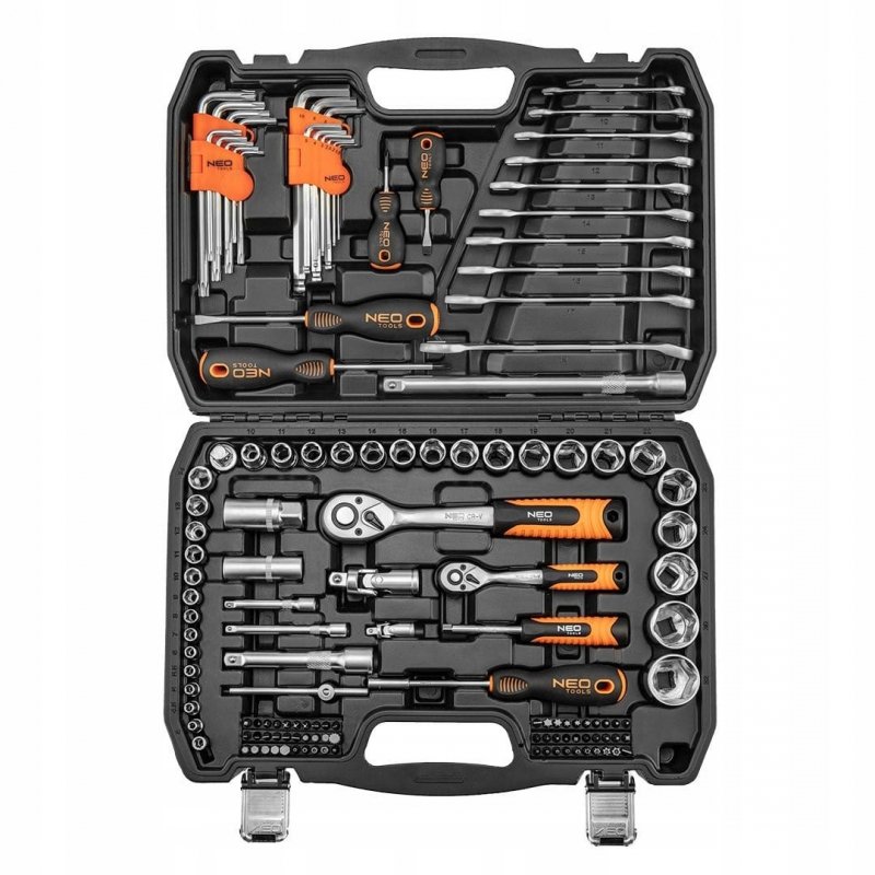 KLUCZE NASADOWE NASADKI PŁASKIE BITY TORX 1/2&quot; 1/4&quot; 138 EL. NEO TOOLS