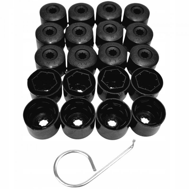 Nakładki Kapsle Nasadki na śruby felg VW VAG 17mm z zabezpieczeniem 16+4