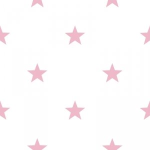 Tapeta biała w różowe gwiazdki HASHTAG 11064