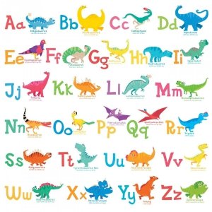 Naklejki Alfabet Literki Dinozaury