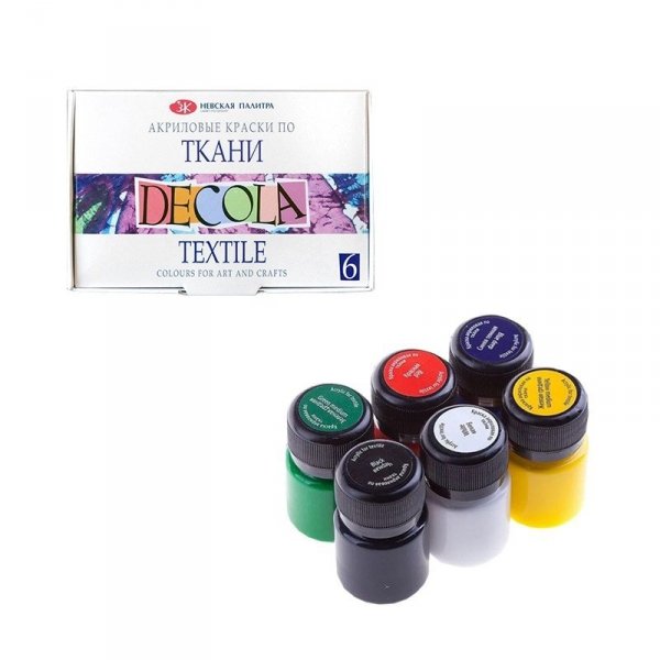 Zestaw farb do tkanin 6x20ml Decola