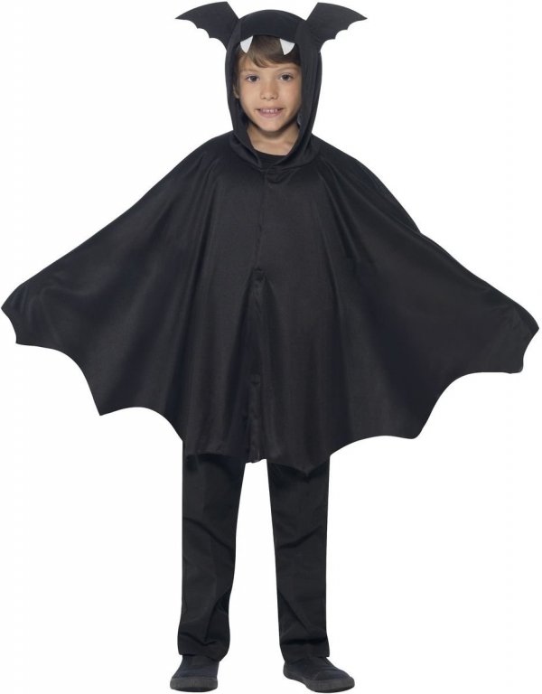 STRÓJ SKRZYDŁA NIETOPERZA CZARNA PELERYNA HALLOWEEN KIDS M/L