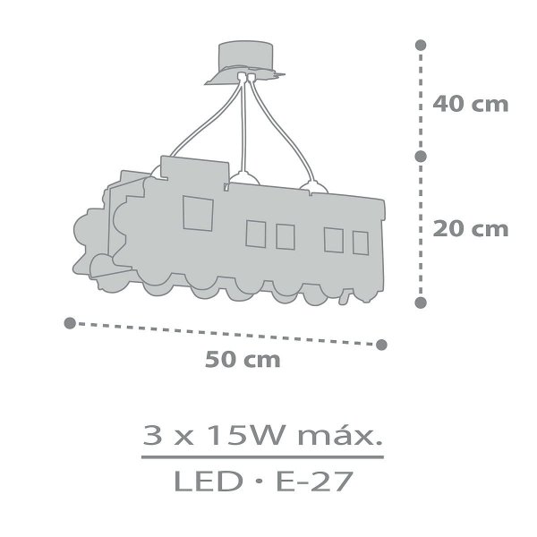 Lampa sufitowa Pociąg potrójna E27 Dalber 63530