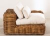 Modułowa sofa na taras 2 osobowa Milo z drewna mahoniowego z poduchami