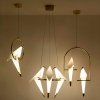 Lampa wisząca Ptaki Na Trapezie złota - LED