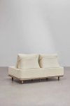 Modułowa sofa ogrodowa Portet z tapicerką Gardenia Biel i drewnianym stolikiem 95x95 cm