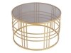 Złoty okrągły stolik dymione szkło szklany blat Ø74x46 cm 