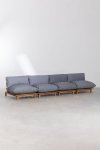 sofa modułowa 4-częściowa z poduchami w kolorze grafitowym do ogrodu lub na taras