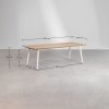 stół 240x100 cm Temper z aluminium i drewna w zestawie z 10 krzesłami