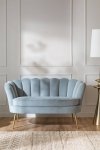 Nowoczesna sofa Keiko do salonu lub poczekalni w stylu glamour-złote nogi