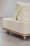 Modułowa sofa ogrodowa Portet z tapicerką Gardenia Biel i drewnianym stolikiem 95x95 cm