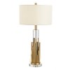 Lampa stołowa z designerskim wykończeniem Kumiko kryształowo metalowa