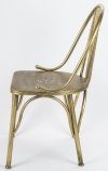 Proste złote metalowe krzesło do jadalni