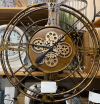 Bardzo duży zegar Colonna loft brązowo czarny metalowy cyfry rzymskie widoczny mechanizm