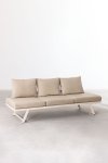 Regulowana sofa aluminiowa leżanka na taras z poliestrowymi poduchami Chatura kremowa