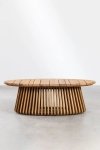 stolik kawowy ogrodowy mura z drewna akacjowego owalny 120x65 cm