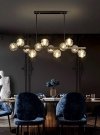 Lampa sufitowa Wenecja żyrandol 100 cm złoty 12 akrylowych kloszy LED do salonu 