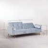 3-osobowa sofa do salonu rozkładana z funkcją spania z aksamitu kolor Óxido na metalowych nóżkach