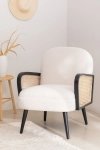 Fotel do salonu szenilowy biały Tycon z drewna brzozowego
