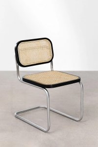 Zestaw 2 x Krzesło Do Jadalni Z Metalu I Rattanu Gianna Czarne