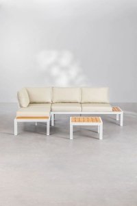 Zestaw mebli ogrodowych Archibald z aluminium i drewna eukaliptusowego