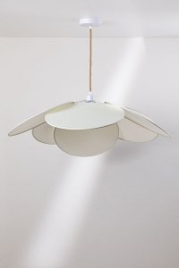 Lampa Wisząca Omai z Tkaniny Distressed White - 87 cm