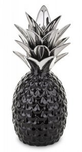 Figurka dekoracyjna ananas czarno srebrny  29x13x13