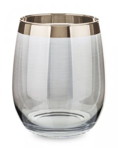 Dekoracyjny obły szklany wazon