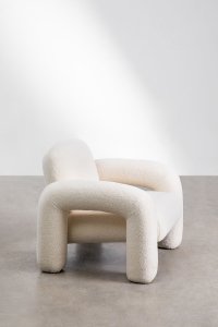 Fotel Nicxon Z Poliestru Owcza Skóra