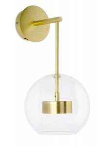 Kinkiet złoty kula - 60 LED, aluminium, szkło