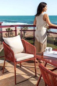 Krzesło ogrodowe Arhizza Supreme Celadón/Mokka Brąz/Red Roof/Grey