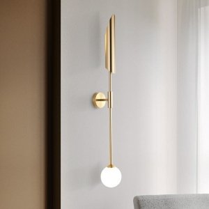 Złoty kinkiet lampa ścienna Lucca do salonu sypialni gabinetu