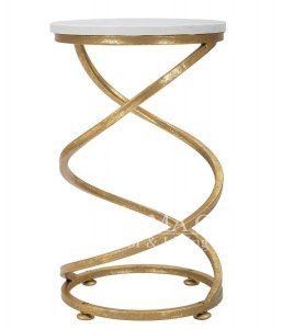 Nowoczesny dekoracyjny włoski spiralny stolik pomocniczy złoty do salonu gabinetu przedpokoju 