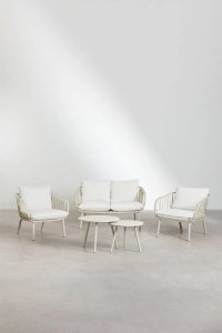 Zestaw mebli ogrodowych Gill sofa 2 osobowa dwa fotele dwa stoliki