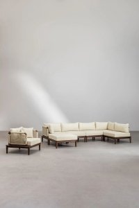 Zestaw Mebli Ogrodowych Roxy Sofa Puf Fotel Ogrodowy
