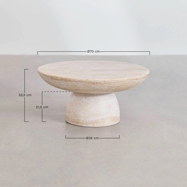 Okrągły 70 cm stolik kawowy z cementu imitacja trawertynu