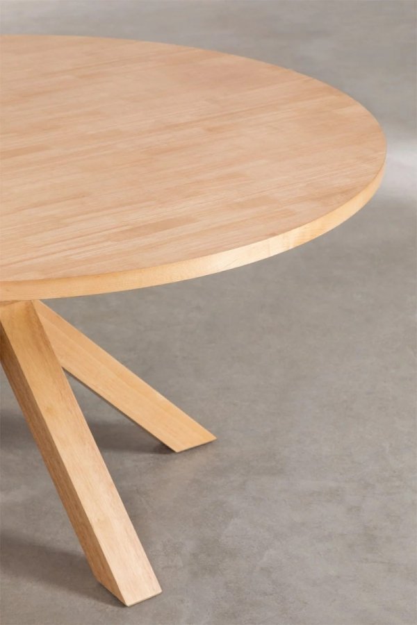 Stół do jadalni Lucka 120 cm z drewna jesionowego w zestawie z 4 krzesłami z podłokietnikami