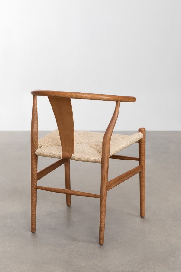 Krzesło do jadalni i stołu w salonie Vakker z drewna w kolorze brązowym sklum