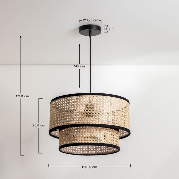 Wisząca lampa Fussa sufitowa lampa rattanowa 